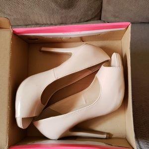 Nude Peeptoe Pumps